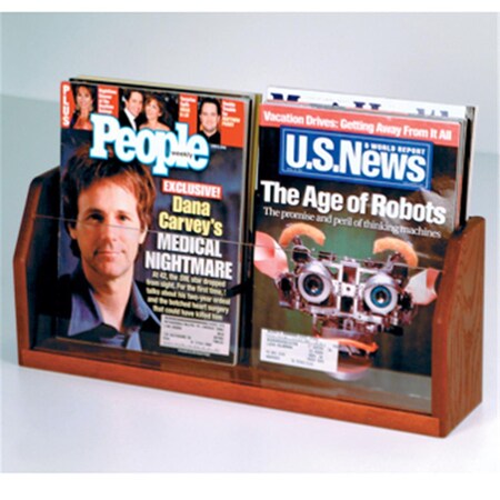 Wooden Mallet Countertop 2 Pocket Magazine Display in Mahogany WO599445